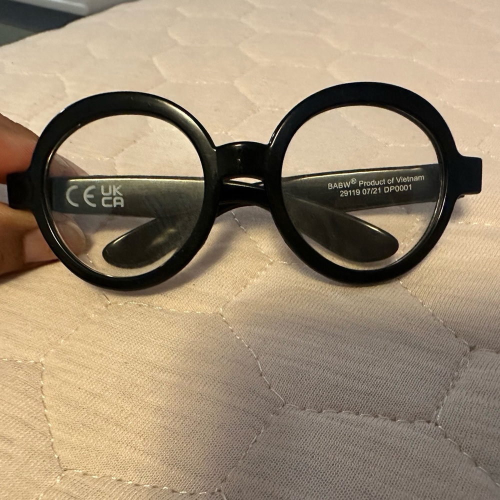 Build-A-Bear Black Round Glasses